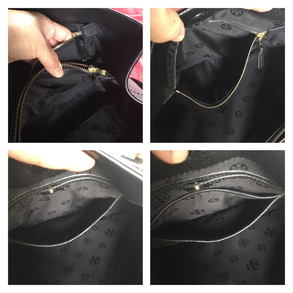 TORY BURCH LARGE LEATHER TOTE WITH MUCH SPACE INNER POCKETS LARGE DUST BAG - Picture 12 of 16